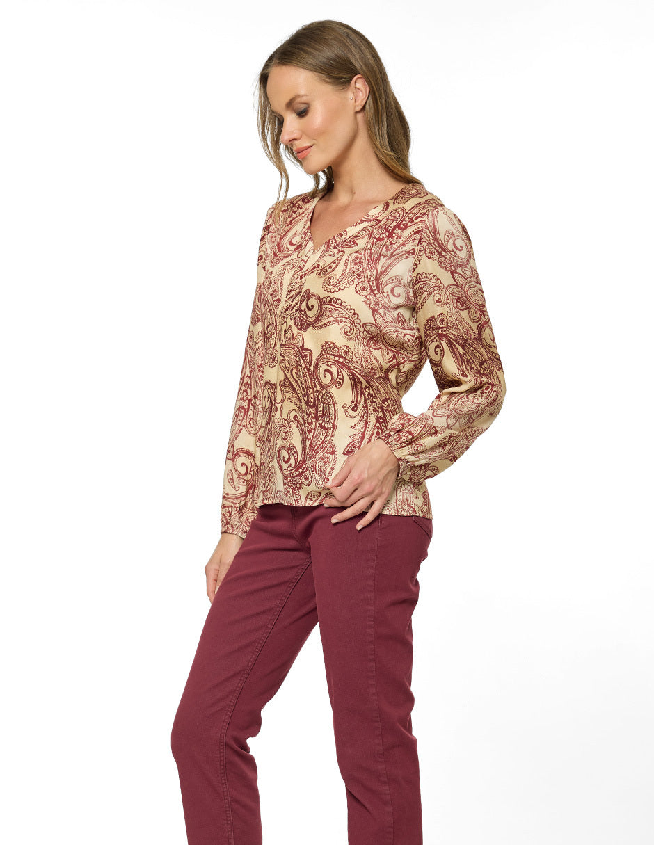 Blusa Beige Estampada Eva