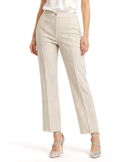 Pantalón a Rayas Beige Padma