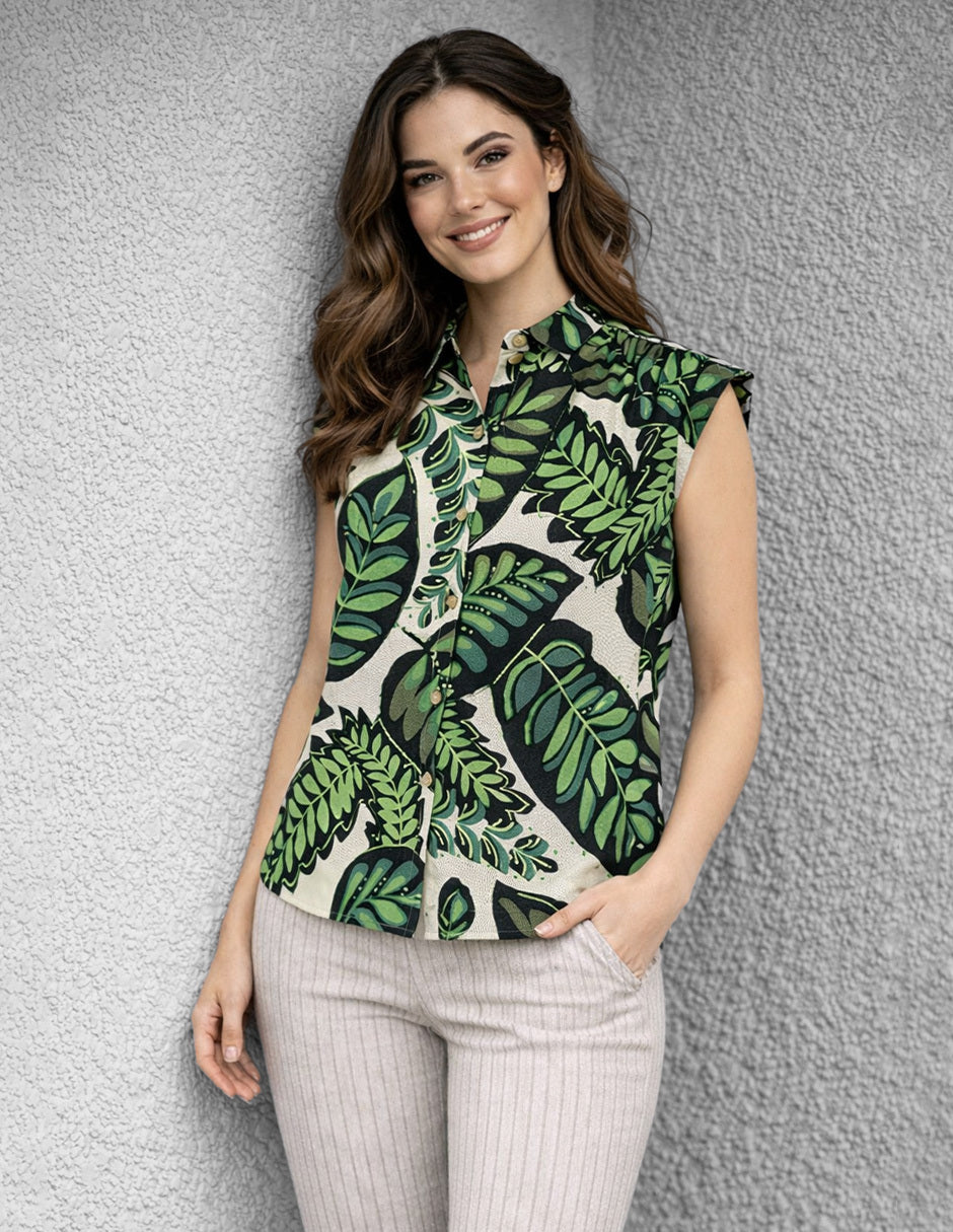 Blusa Beige Estampada Padma