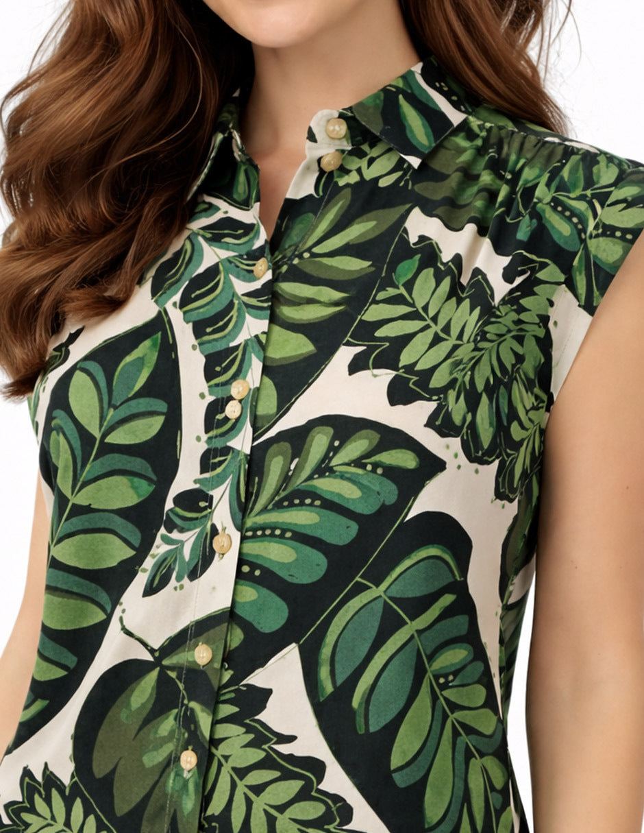 Blusa Beige Estampada Padma