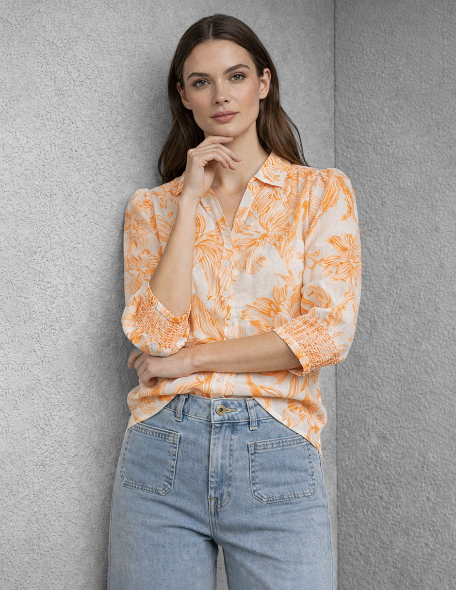 Blusa Hueso Estampada Marlene