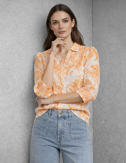 Blusa Hueso Estampada Marlene