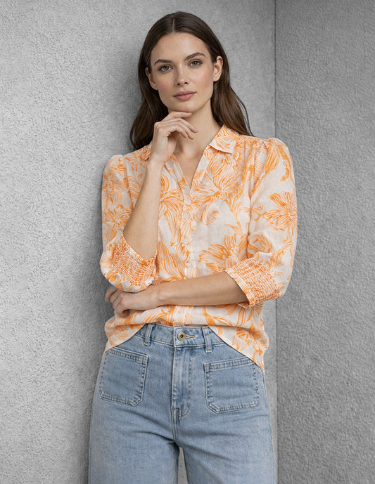 Blusa Hueso Estampada Marlene
