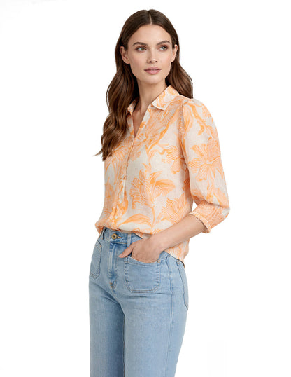 Blusa Hueso Estampada Marlene