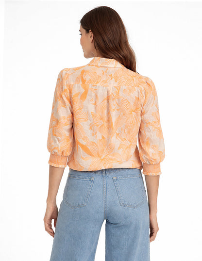 Blusa Hueso Estampada Marlene