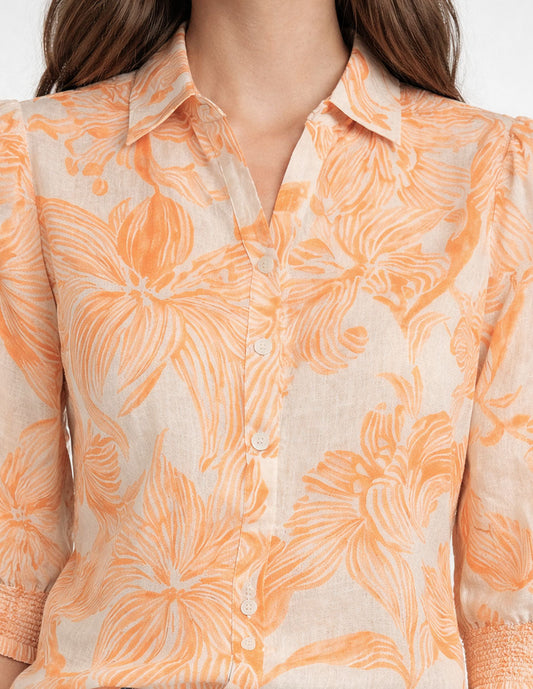 Blusa Hueso Estampada Marlene
