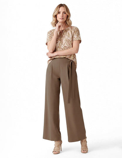 Blusa Beige Estampada Romi