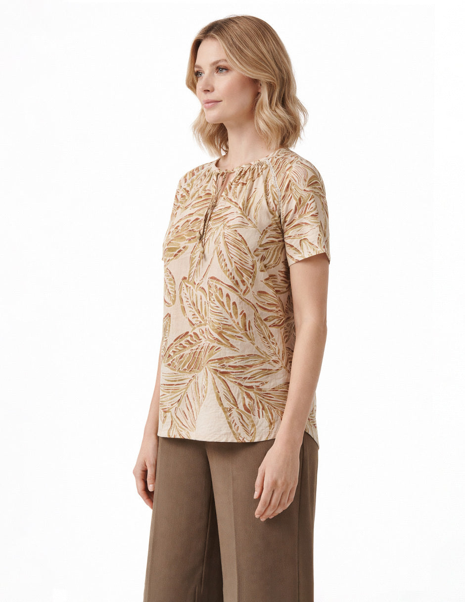 Blusa Beige Estampada Romi