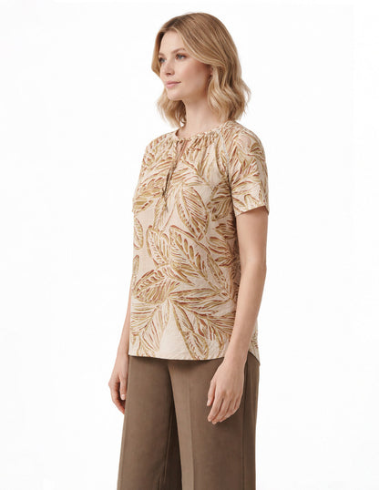 Blusa Beige Estampada Romi