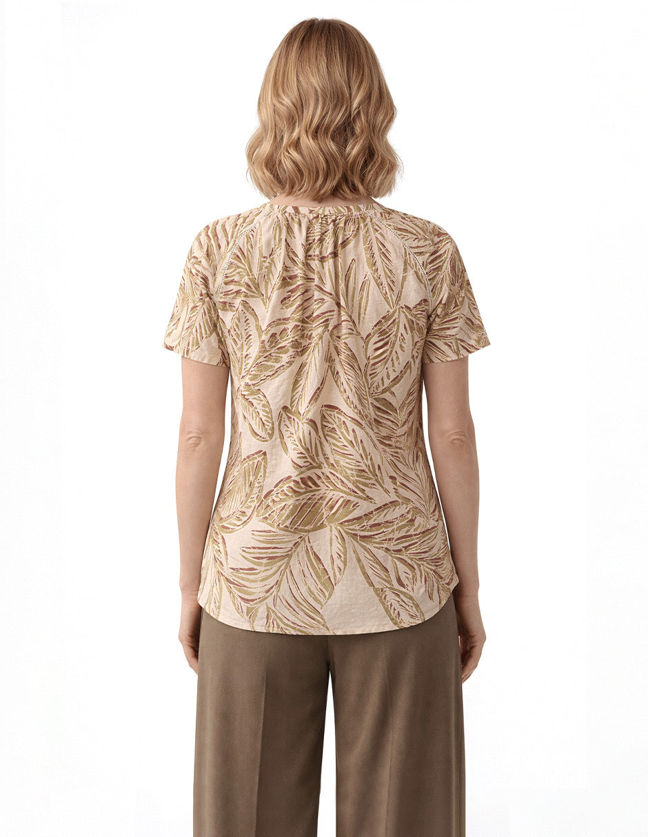 Blusa Beige Estampada Romi