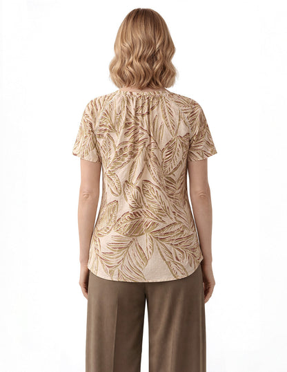 Blusa Beige Estampada Romi