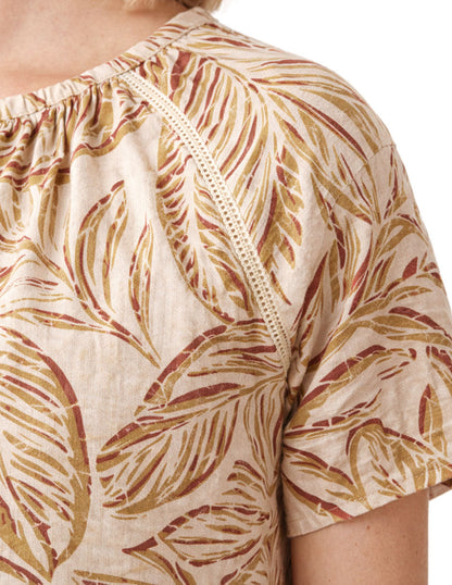 Blusa Beige Estampada Romi