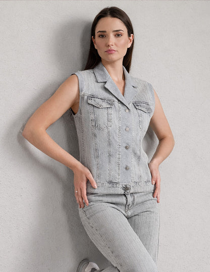 Chaleco Mezclilla Gris Esenciales