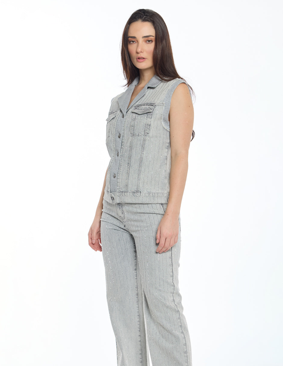 Chaleco Mezclilla Gris Esenciales