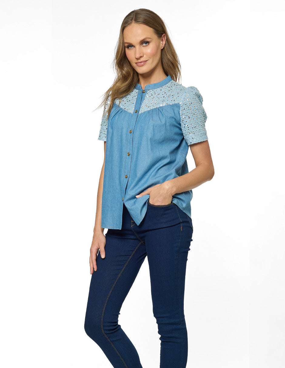 Blusa Azul Mezclilla Esenciales
