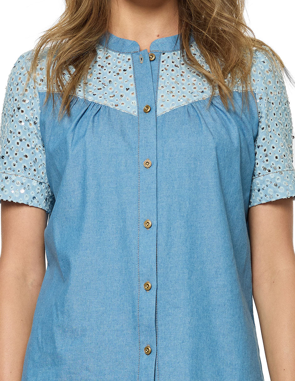 Blusa Azul Mezclilla Esenciales