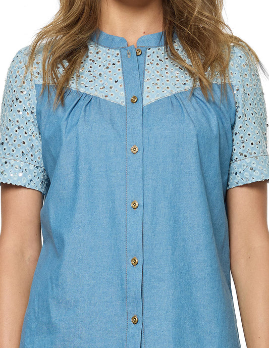 Blusa Azul Mezclilla Esenciales