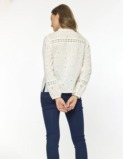 Blusa Blanca Bordada Esenciales