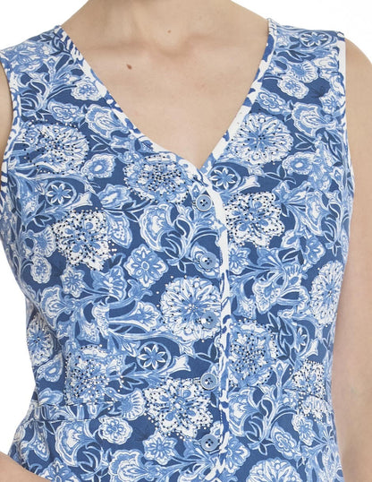 Chaleco Floral Marino Esenciales