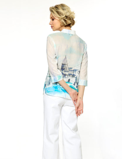 Blusa Azul Camisera Esenciales