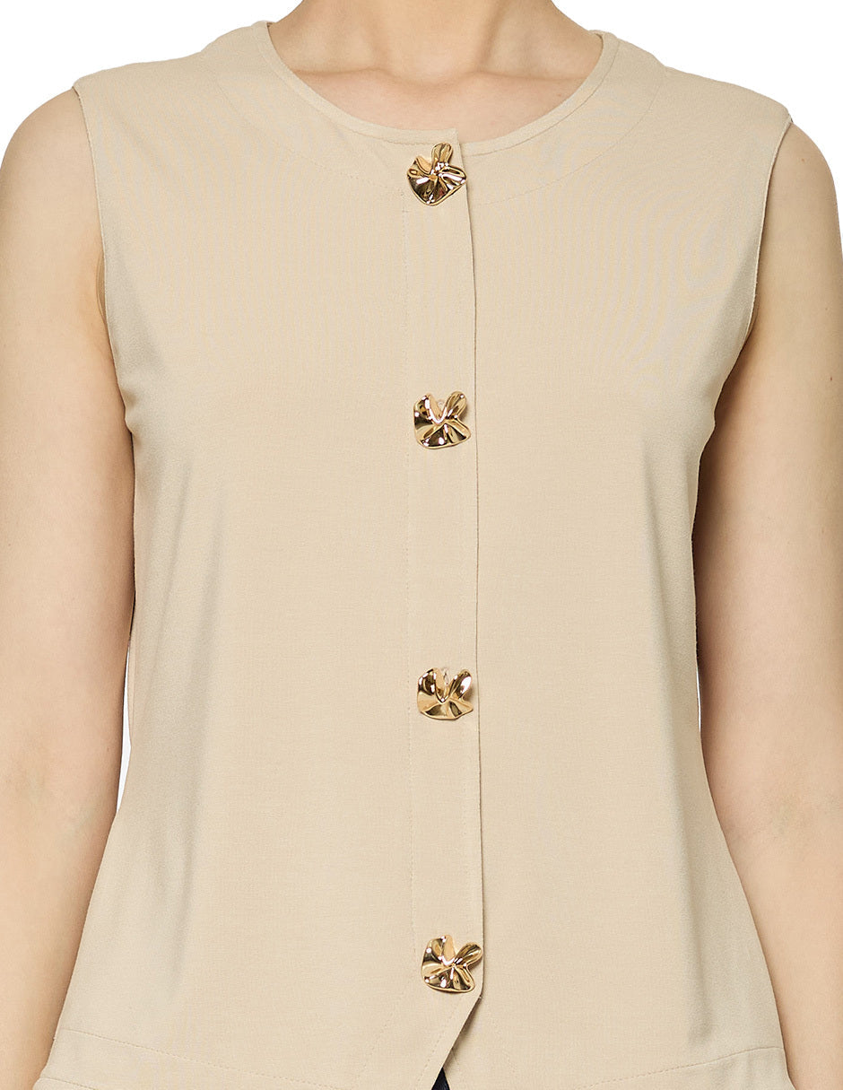 Blusa Lisa con Botones Esenciales