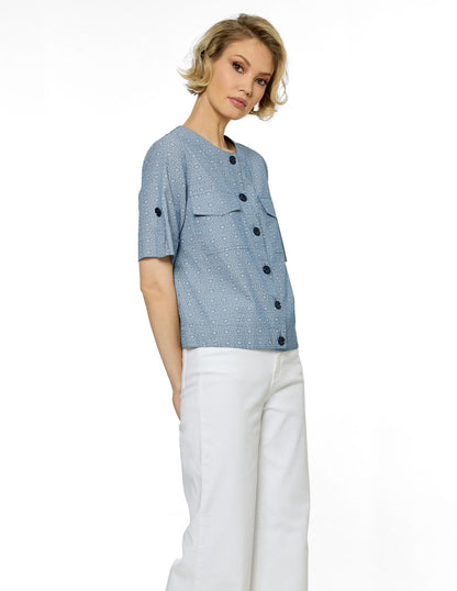 Blusa Azul Estampada Esenciales