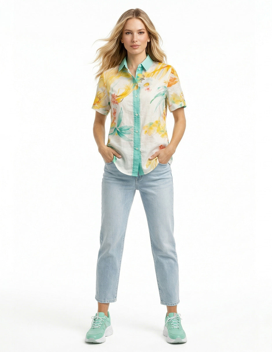 Blusa Blanco Estampada Esenciales