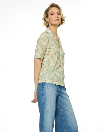 Blusa Beige Estampada Esenciales