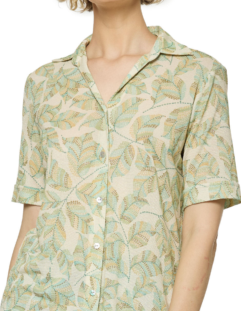 Blusa Beige Estampada Esenciales
