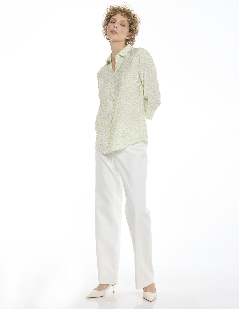 Blusa Hueso Camisera Manga 3/4 Esenciales