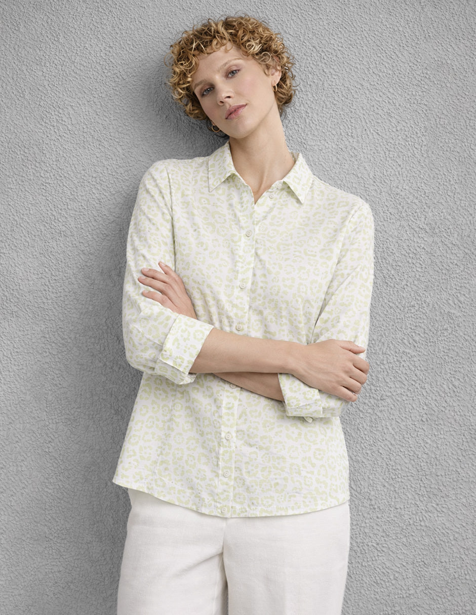 Blusa Hueso Camisera Manga 3/4 Esenciales