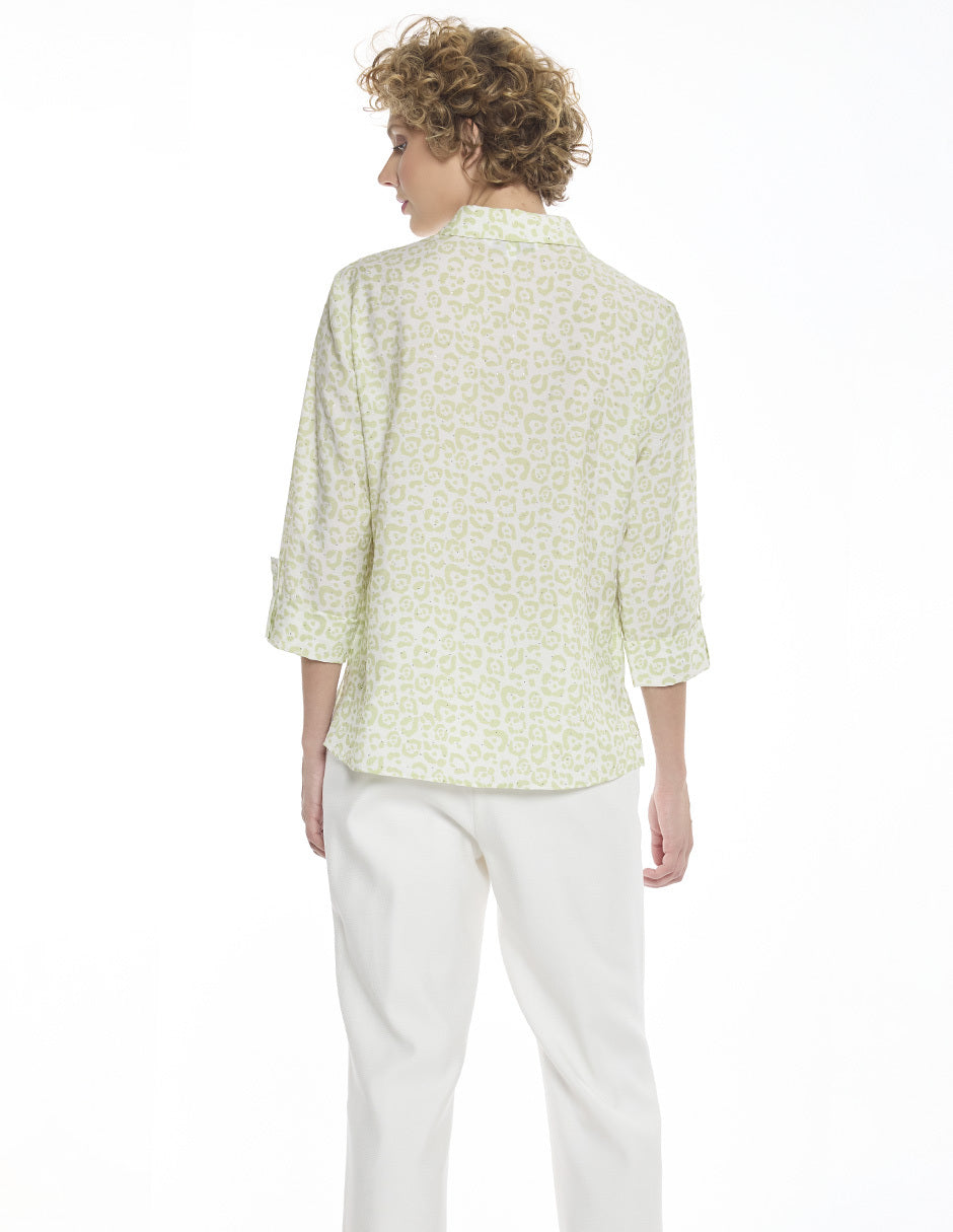 Blusa Hueso Camisera Manga 3/4 Esenciales