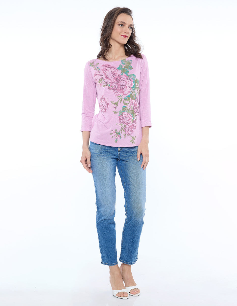 Blusa Rosa Melange Esenciales