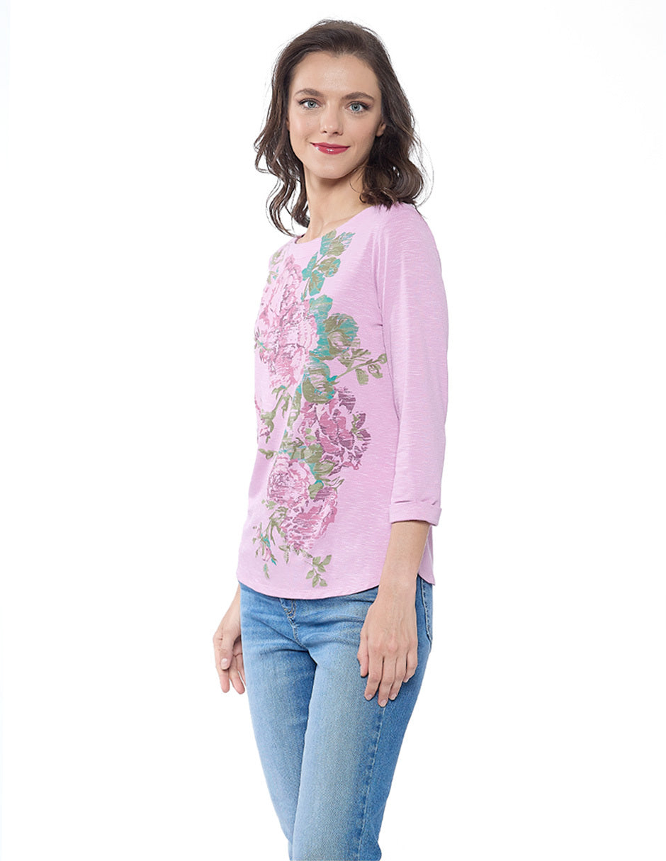 Blusa Rosa Melange Esenciales