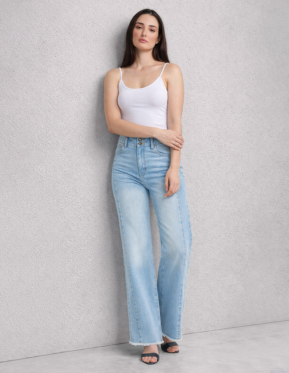 Jeans Azul Pretina Ancha Esenciales