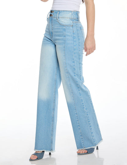 Jeans Azul Pretina Ancha Esenciales