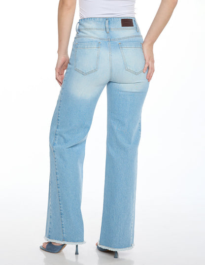 Jeans Azul Pretina Ancha Esenciales