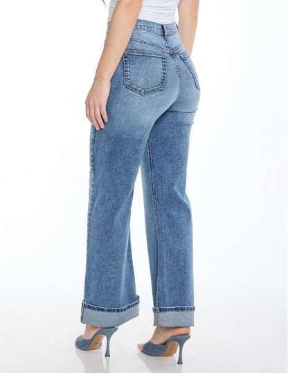 Jeans Azul Doble Ruedo Esenciales