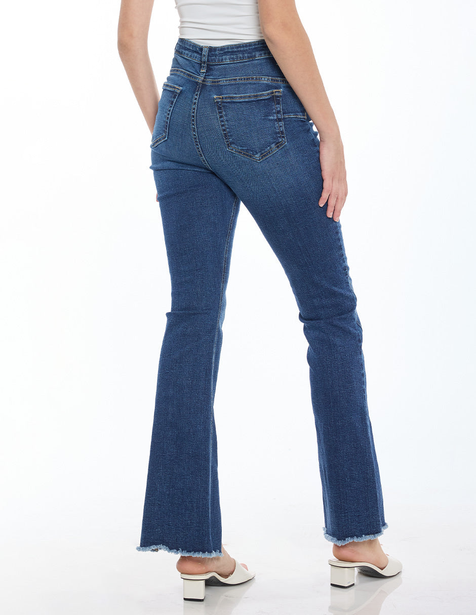 Jeans Marino Acampanado Esenciales