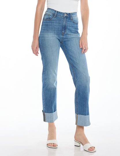 Jeans Marino Doble Ruedo Esenciales