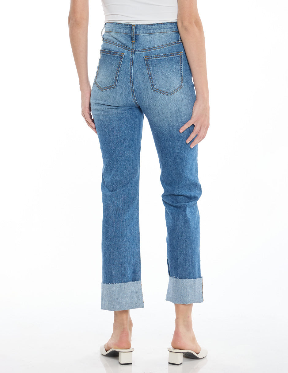 Jeans Marino Doble Ruedo Esenciales
