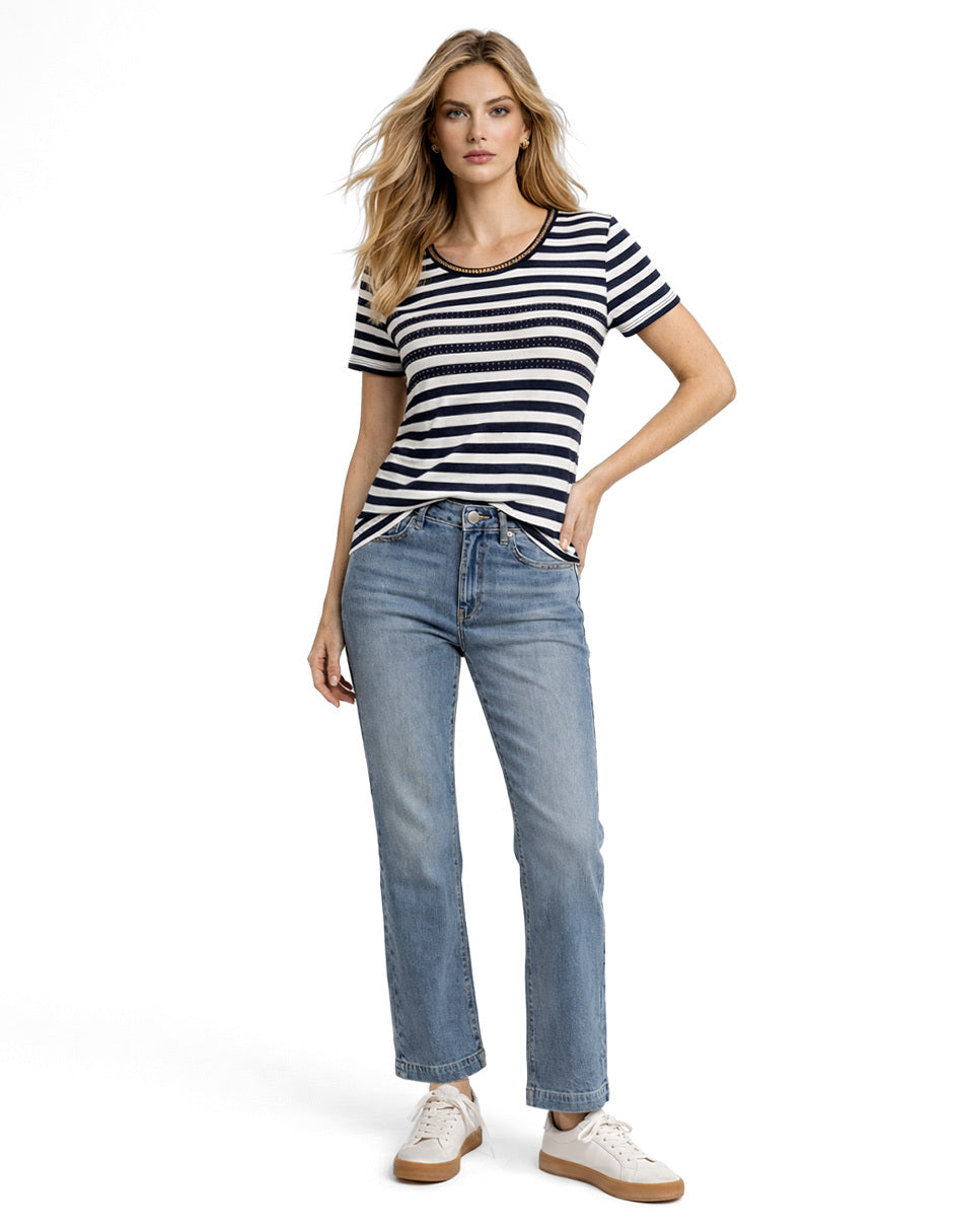 Blusa Marino Rayas Esenciales