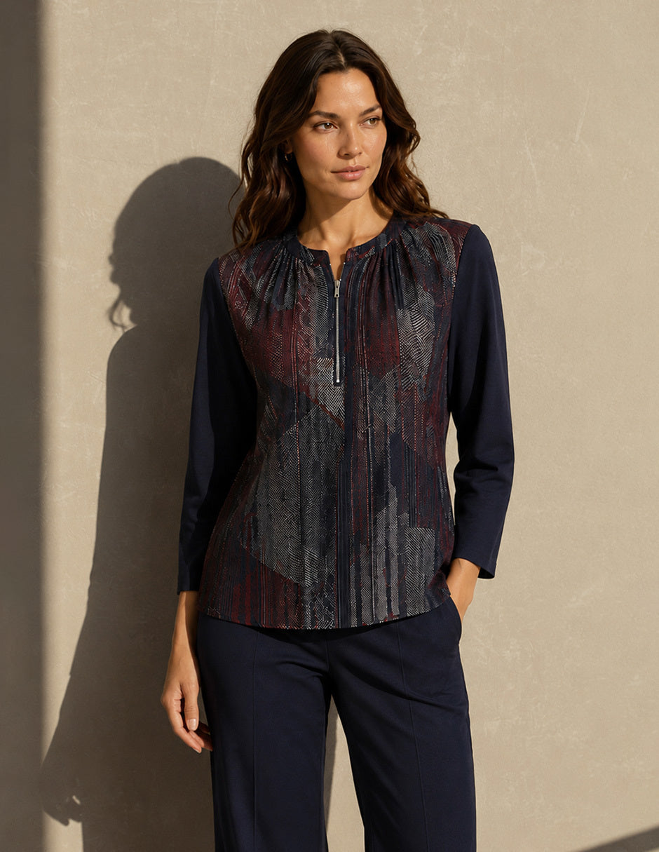 Blusa Marino Estampada Esenciales
