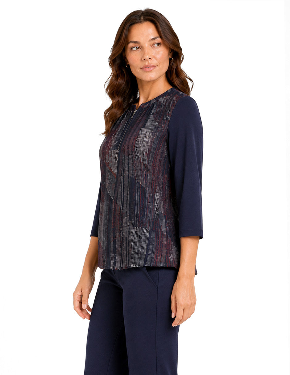 Blusa Marino Estampada Esenciales