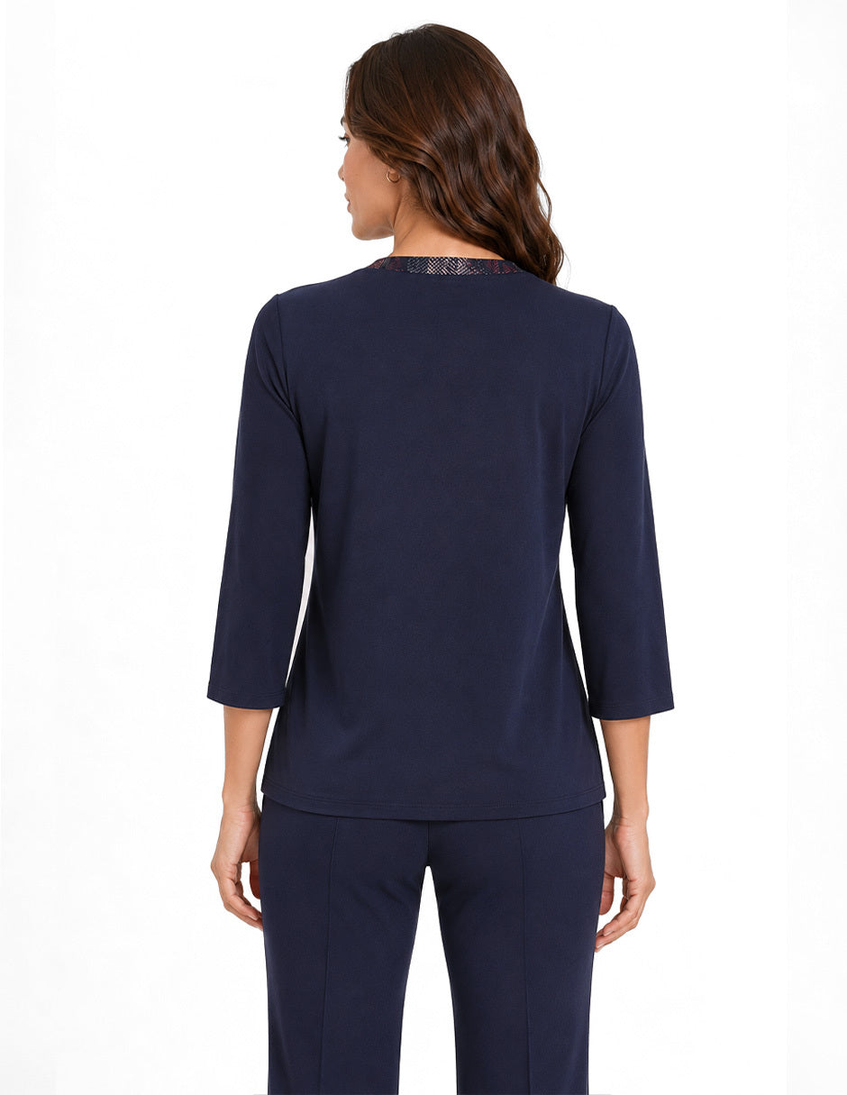 Blusa Marino Estampada Esenciales
