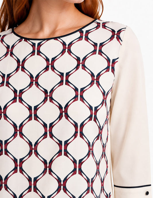 Blusa Beige Combinada Esenciales