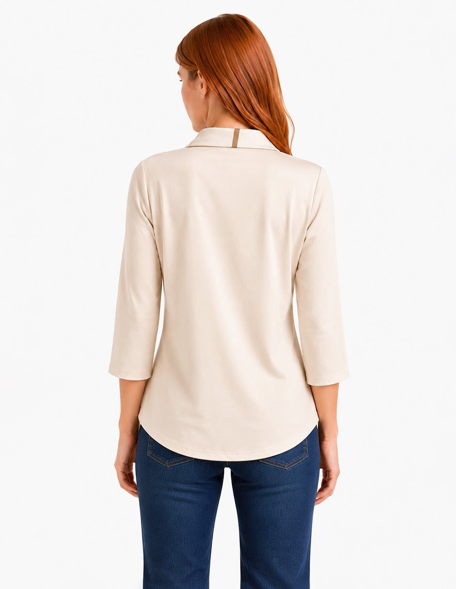 Blusa Beige Estampada Esenciales