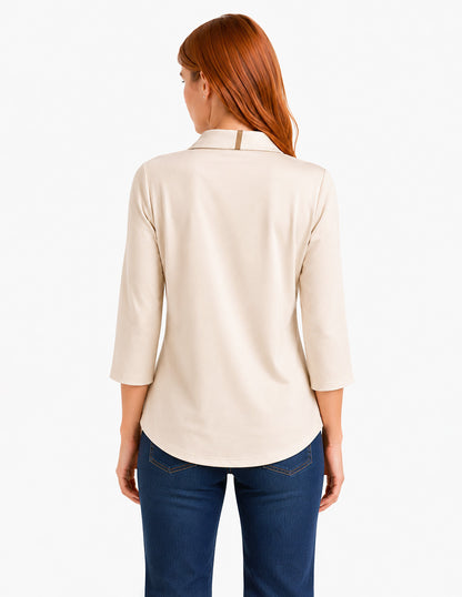 Blusa Beige Estampada Esenciales